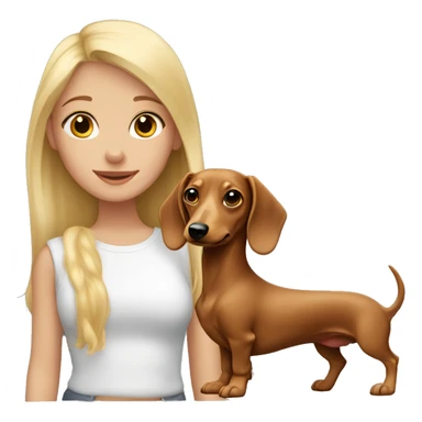 Blonde girl with dapple dachshund  sticker
