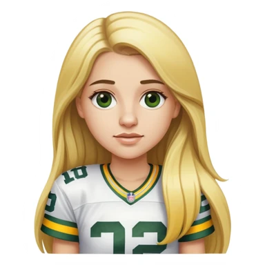 Girl with long blonde hair wearing Aaron Rodgers jersey  sticker