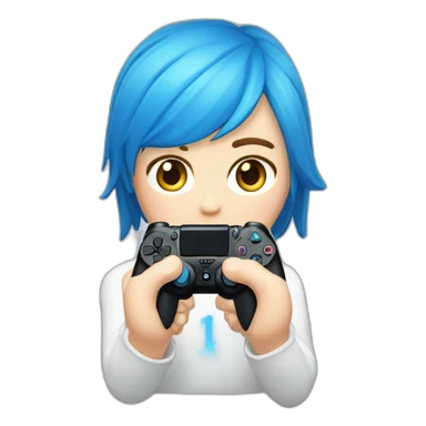 Un blond au yeux bleu qui ne se lave pas avec une manette ps4 sticker