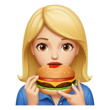 women eat burger sticker