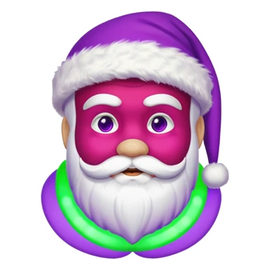 a cool looking santa at a rave with purple and green sticker