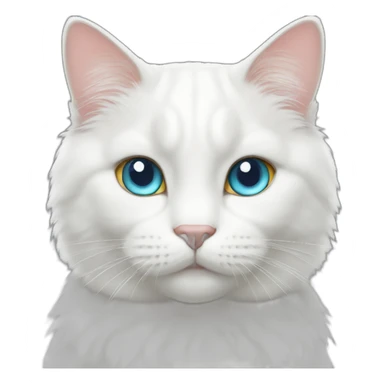 White cat With too Colors eyes sticker
