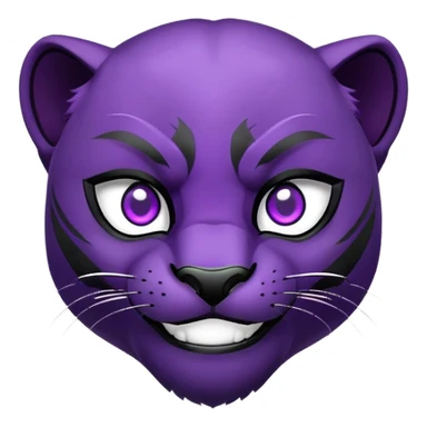 black panther with purple eyes, happy face sticker