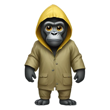 Gorilla wearing a raincoat sticker