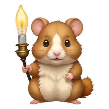 Hamster holding oil lighting lamp sticker