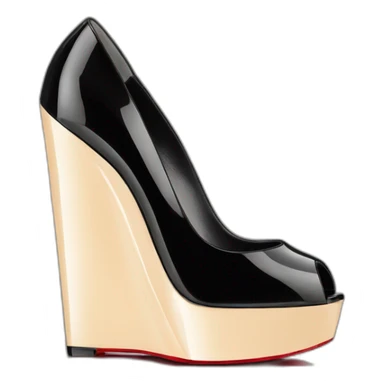 WEDGE heel LOUBOUTIN black PATENT sticker