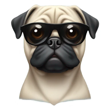 Black pug wearing sunglasses  sticker