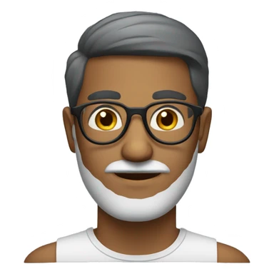 A Sri Lankan man with a patchy beard wearing spectacles, oval face sticker
