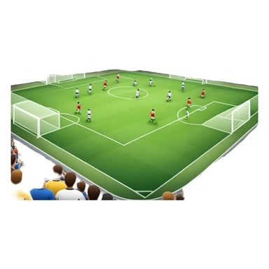 An icon showing a soccer stadium filled with close-up players in action, inspired by EA Sports FC 25. The design features players on the field, with the stadium lights shining brightly and a lively crowd in the stands. Transparent background highlights the energy and excitement of the match. sticker