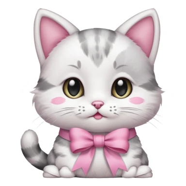 Baby cat have🎀and like pinterest drawing soft and cutie sticker