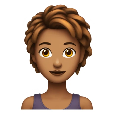 Chica con el pelo  cobrizo y corto con pecas y ojos marrones sticker