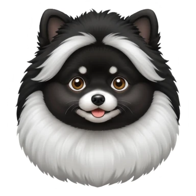black pomeranian with white band sticker