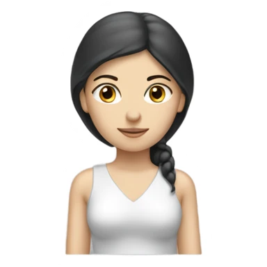 White brunette girl making pilate  sticker