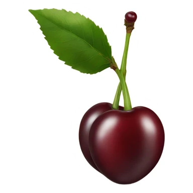 two burgundy cherries on single stem sticker