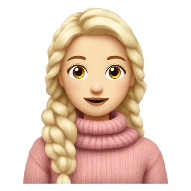 cozy beautiful finnish blond winter girl with brown pink sweater sticker