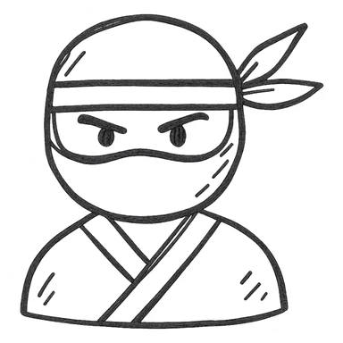 ninja hand drawn icon sticker