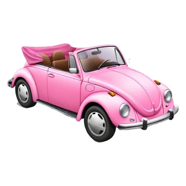 VW beetle pink painted convertible  sticker