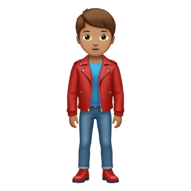 Boy in leather jocket, full body, different color leather jocket, close up sticker