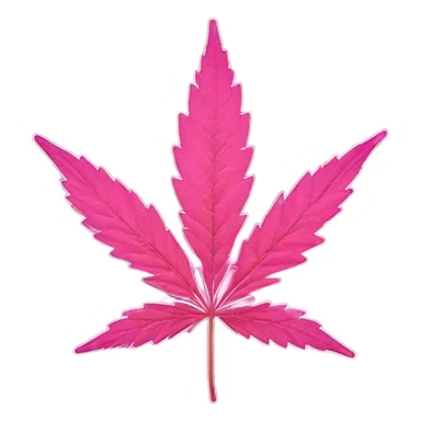 Pink weed leaf  sticker