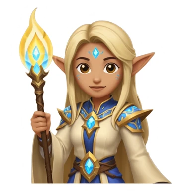 emoji representing the healer role in World of Warcraft, featuring a glowing staff or a hand casting a healing spell sticker
