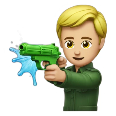 Zelensky shoots from a water pistol sticker