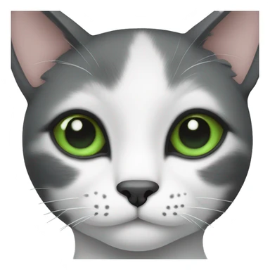 Black and white cat with green eyes sticker