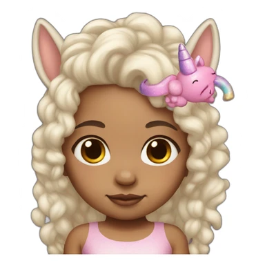 Light skin Newborn with unicorn headband sticker