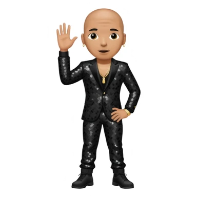Pitbull, Rapper with black sequin outfit sticker