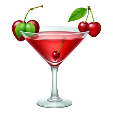 cherry martini with foam sticker