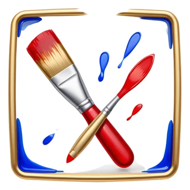 Glass painting icon, hand-painted vibrant patterns on a glass surface with visible bold brushstrokes, no liquid inside the glass object, bright colors like red, blue, and gold, visible fine paintbrush, minimalistic style, clean lines, transparent background. sticker