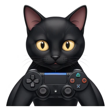 black cat homme-avec-manette-ps4 sticker