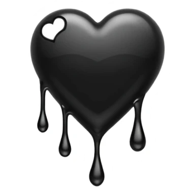 black heart with dripping ink sticker