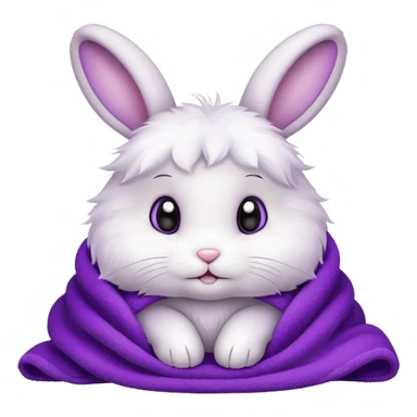Cute bunny with a purple blanket  sticker