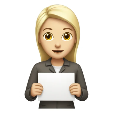 White woman holding a sign 4 B sticker