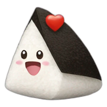 onigiri avec un coeur sticker