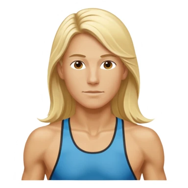 triathlete long blonde hair sticker