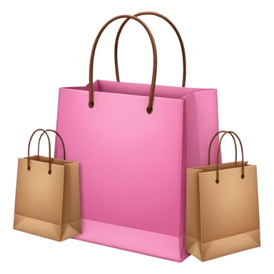 pink and brown shopping bags sticker