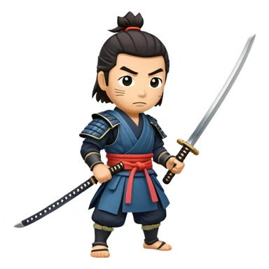 samurai pulling out a katana from sheath sticker