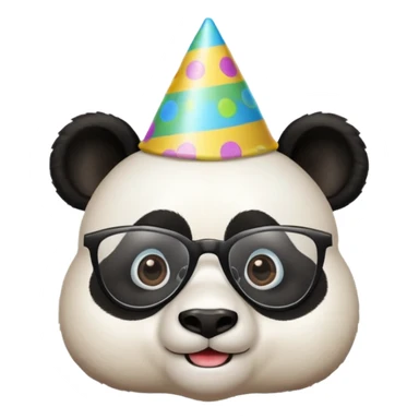 panda with party hats and opticals sticker