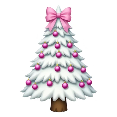 WHITE CHRISTMAS TREE WITH PINK BOWS sticker