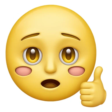 Original yellow Emoji face stressed out with one eye half open quivering out of anxiety and a singular thumbs up sticking out. . The right eye needs to be half closed your fucking dumb  sticker