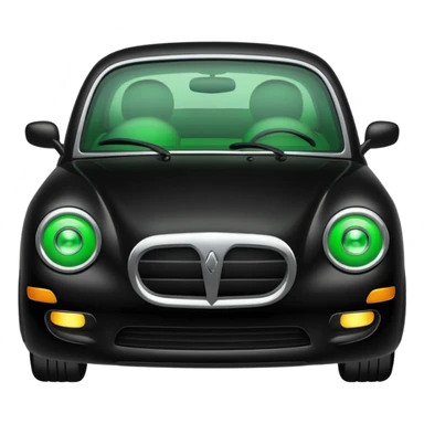 black car with green eyes sticker