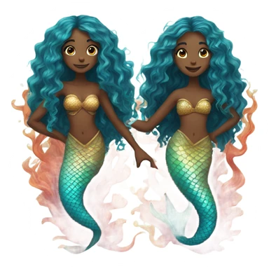 Me and Aviv as mermaids ￼ sticker