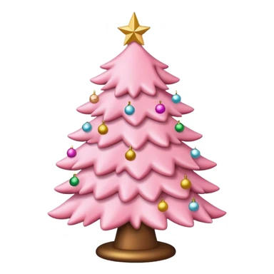 baby pink christmas tree sticker