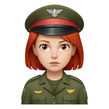 Female Soldier red hair without cat sticker