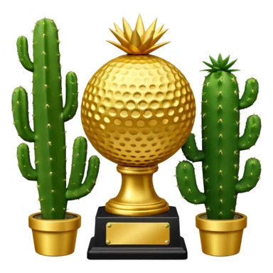 golf trophy cactus sticker