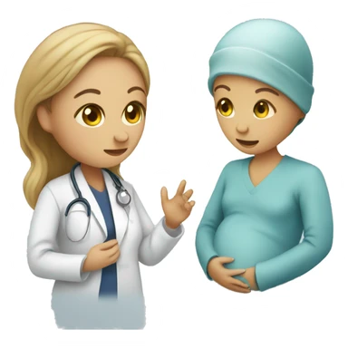 pregnant girl talking with doctor sticker