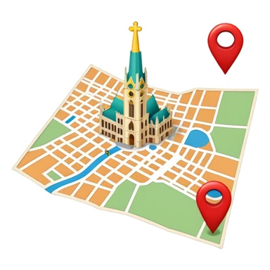 a map of vienna with a pin on it sticker