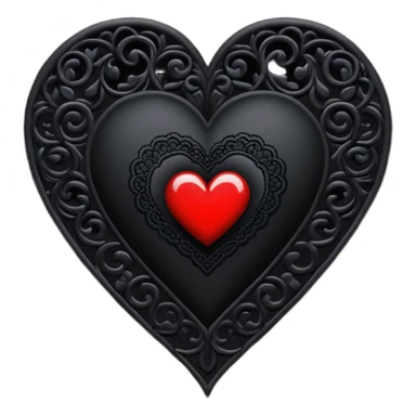 goth themed heart with a black lace shawl sticker