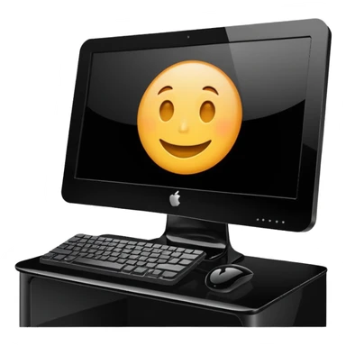 desktop computer in glossy design sticker